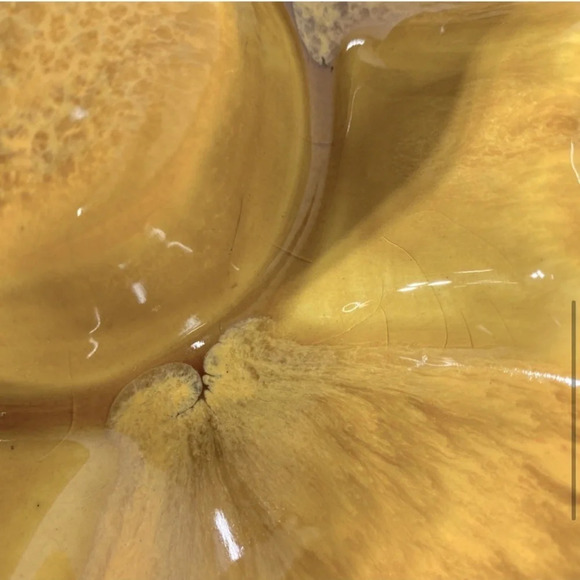 Vintage MCM Yellow  Pottery Ceramic Ashtray Trinket Dish - Picture 6 of 12